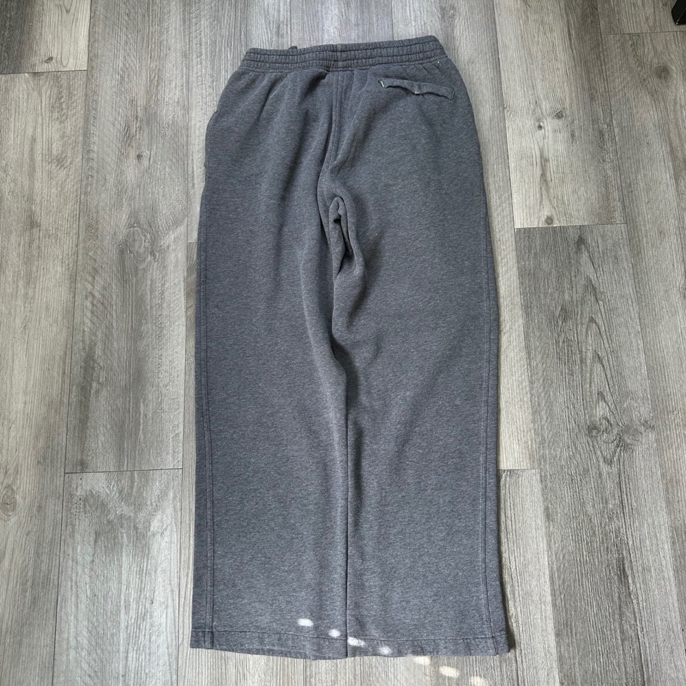 Y2K baggy Nike Gray Fleece Sweatpants Womens Medium open hem embroidered Swoosh - Picture 3 of 7